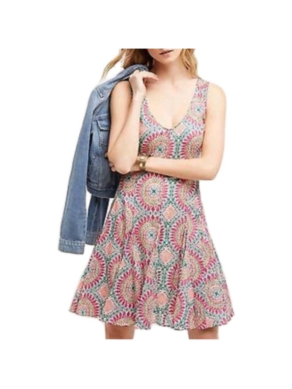 HD in Paris Anthropologie South Island Pink Medallion Sundress